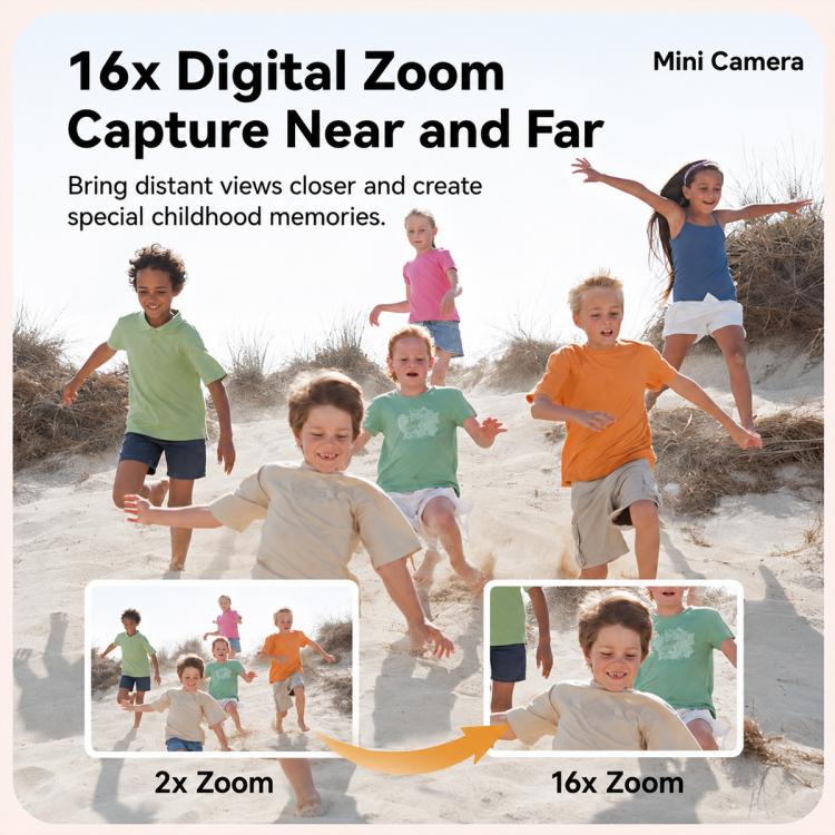 Mini videocamera HD portatile Q16 per bambini, da montare sul collo., Without TF Card, With 32GB TF Card