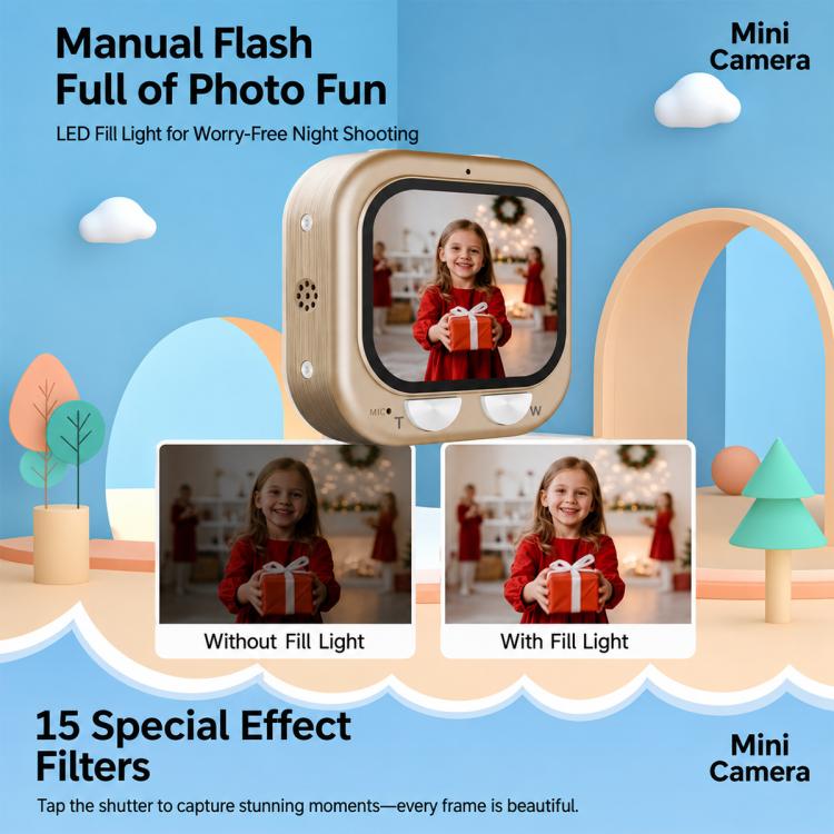 Mini videocamera HD portatile Q16 per bambini, da montare sul collo., Without TF Card, With 32GB TF Card
