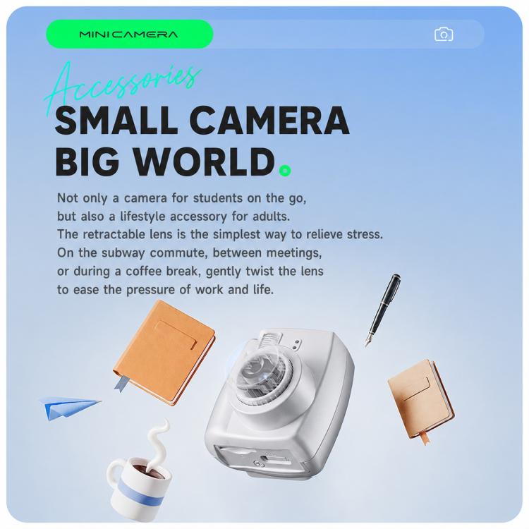 Mini fotocamera digitale retrò S153, Without TF Card, With 8GB TF Card, With 16GB TF Card, With 32GB TF Card, With 64GB TF Card, With 128GB TF Card