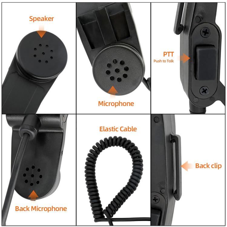 Microfono altoparlante portatile TAC-SKY H250 con pulsante PTT a 6 pin per ricetrasmittenti PRC-152 / PRC-148, For PRC-152 / PRC-148