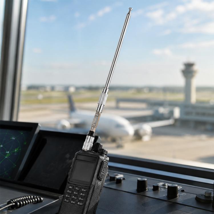 Antenna telescopica per banda aeronautica 118-136 MHz, connettore SMA femmina per antenna radio ad alto guadagno.