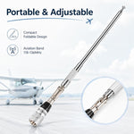 Antenna telescopica per banda aeronautica 118-136 MHz, connettore SMA femmina per antenna radio ad alto guadagno.