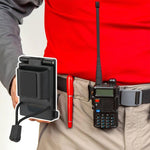 Supporto universale per walkie-talkie portatile con clip da cintura per equipaggiamento da lavoro e personale di magazzino.