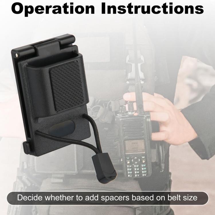 Supporto universale per walkie-talkie portatile con clip da cintura per equipaggiamento da lavoro e personale di magazzino.