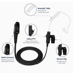 Auricolare con tubo acustico trasparente per walkie-talkie, For Motorola XiR P6600i / XiR P6620i