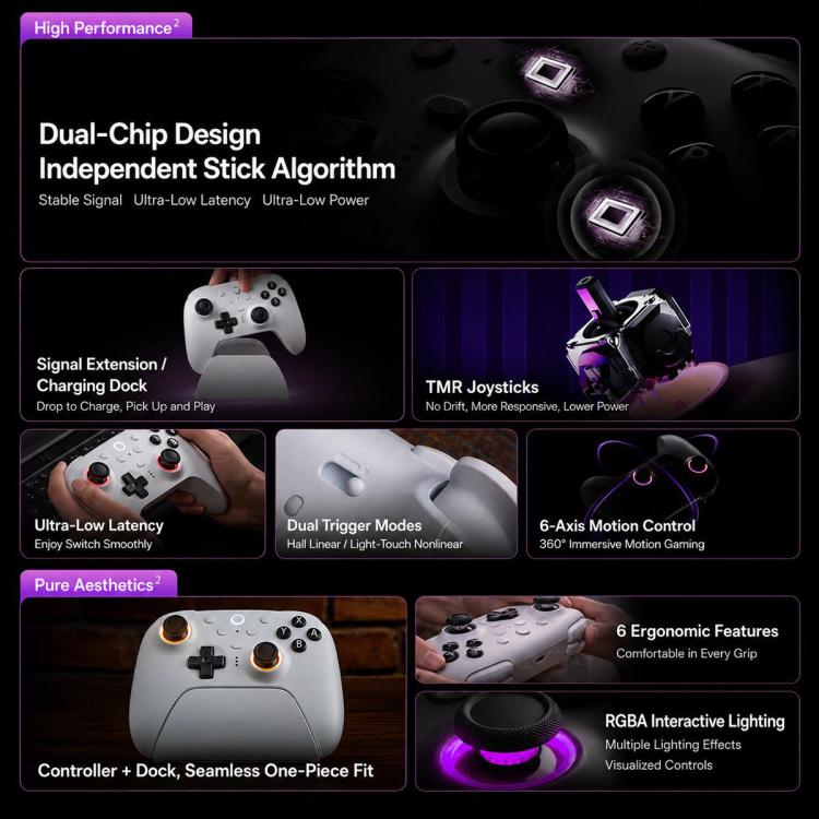 Controller da gioco Bluetooth 8BitDo Orion con illuminazione RGB