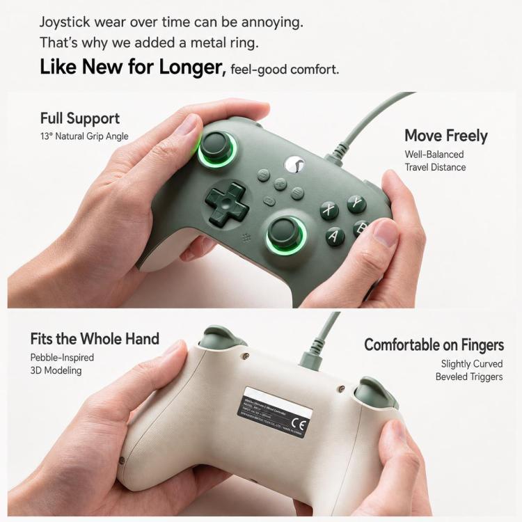 Controller di gioco cablato 8BitDo Orion Youth con illuminazione RGB