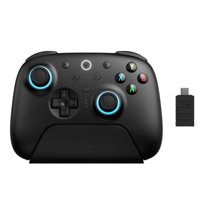 Gamepad wireless Bluetooth 2.4G 8BitDo Orion di seconda generazione con base di ricarica.