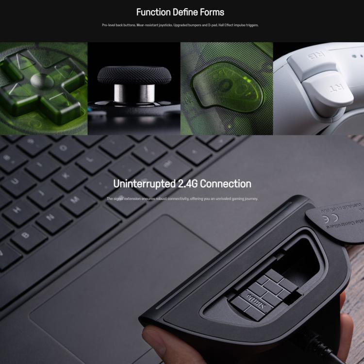 Controller di gioco wireless 8BitDo Orion X-Pro Tri-Mode con doppi joystick a effetto Hall per Xbox, PC, Android e iOS