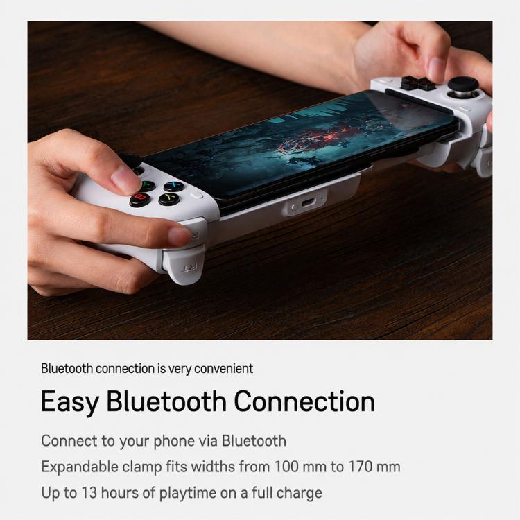 Controller per giochi mobile 8BitDo Orion Stretch, joystick con effetto Hall, gamepad wireless Bluetooth per smartphone iOS e Android.