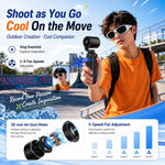 Videocamera portatile per vlog con schermo IPS da 1,47 pollici, risoluzione HD 2.5K e ventola, con risoluzione 2.5K.