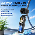 Videocamera portatile per vlog con schermo IPS da 1,47 pollici, risoluzione HD 2.5K e ventola, con risoluzione 2.5K.
