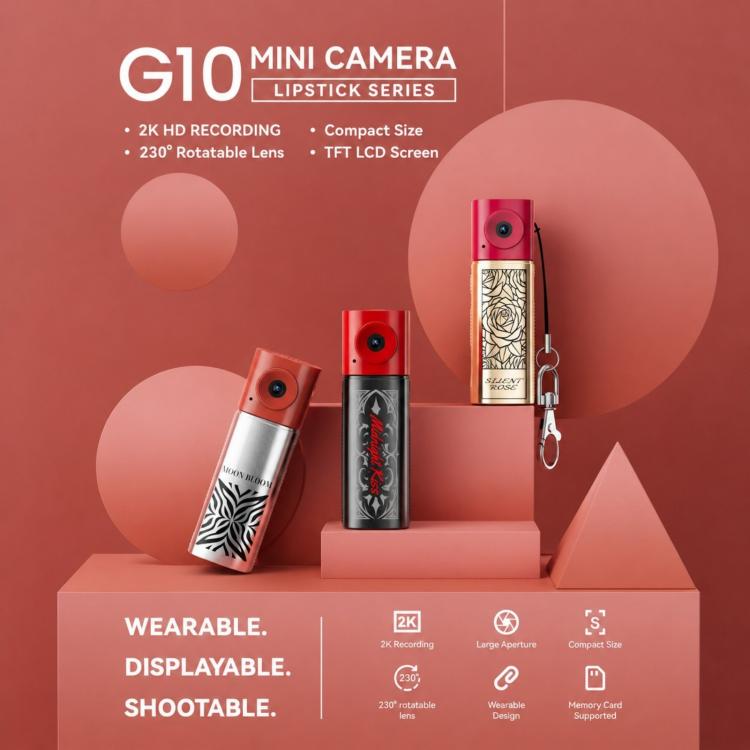 Mini fotocamera a pollice G10 in stile rossetto, videocamera sportiva per esterni