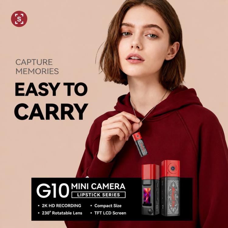 Mini fotocamera a pollice G10 in stile rossetto, videocamera sportiva per esterni