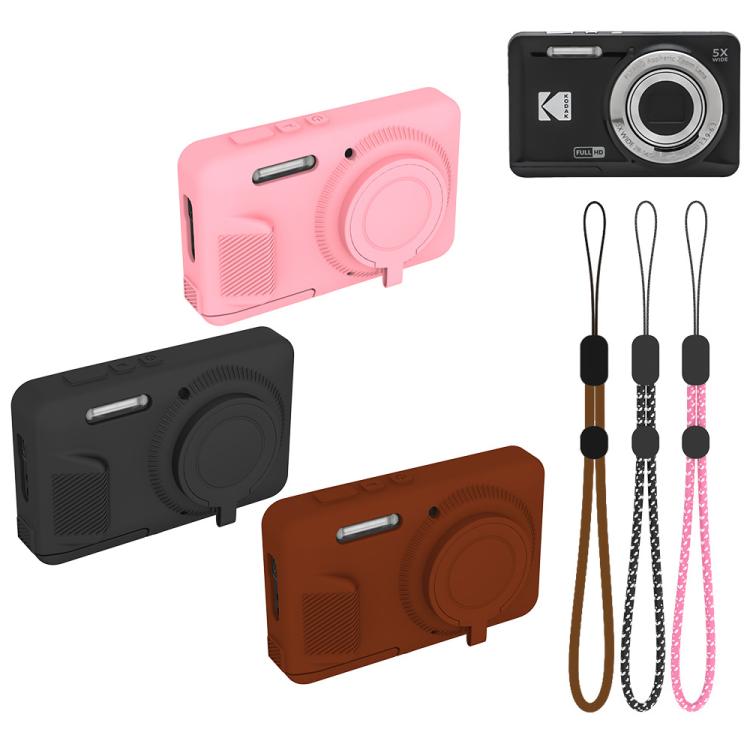 Custodia protettiva in morbido silicone per fotocamera con cinturino da polso, For Kodak PIXPRO FZ55