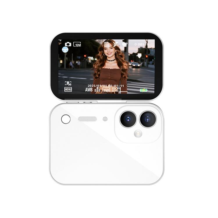 D28s Fotocamera digitale retrò con touchscreen HD da 3 pollici e 64 MP, supporta musica, film e giochi., without Lanyard, with Lanyard