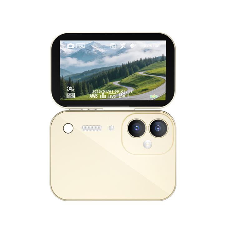 D28s Fotocamera digitale retrò con touchscreen HD da 3 pollici e 64 MP, supporta musica, film e giochi., without Lanyard, with Lanyard