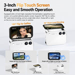 D28s Fotocamera digitale retrò con touchscreen HD da 3 pollici e 64 MP, supporta musica, film e giochi., without Lanyard, with Lanyard