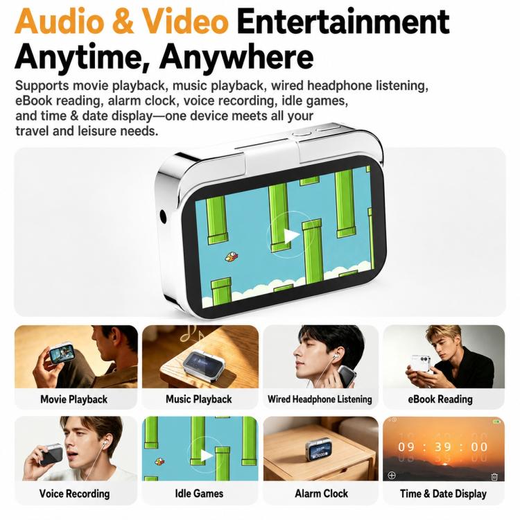 D28s Fotocamera digitale retrò con touchscreen HD da 3 pollici e 64 MP, supporta musica, film e giochi., without Lanyard, with Lanyard