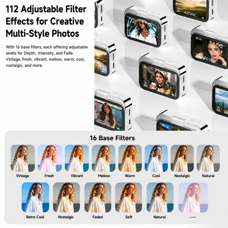 D28s Fotocamera digitale retrò con touchscreen HD da 3 pollici e 64 MP, supporta musica, film e giochi., without Lanyard, with Lanyard