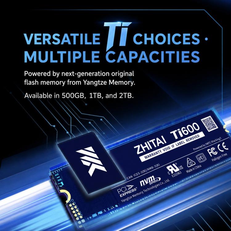 SSD ZHITAI YMTC Ti600 M.2 2280 per computer desktop, 1TB, 2TB