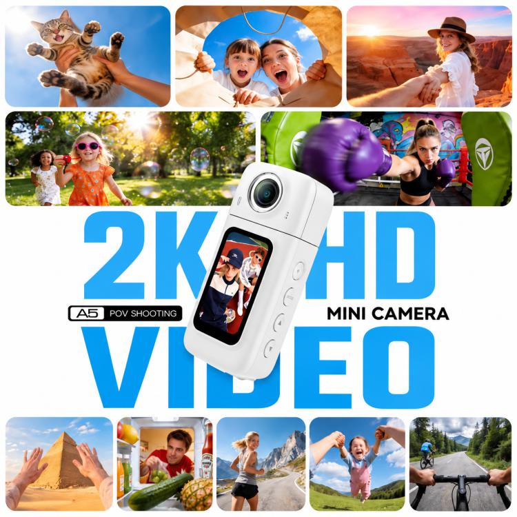 Action camera HD WiFi con schermo IPS da 1,47 pollici, girevole magneticamente, per esterni.