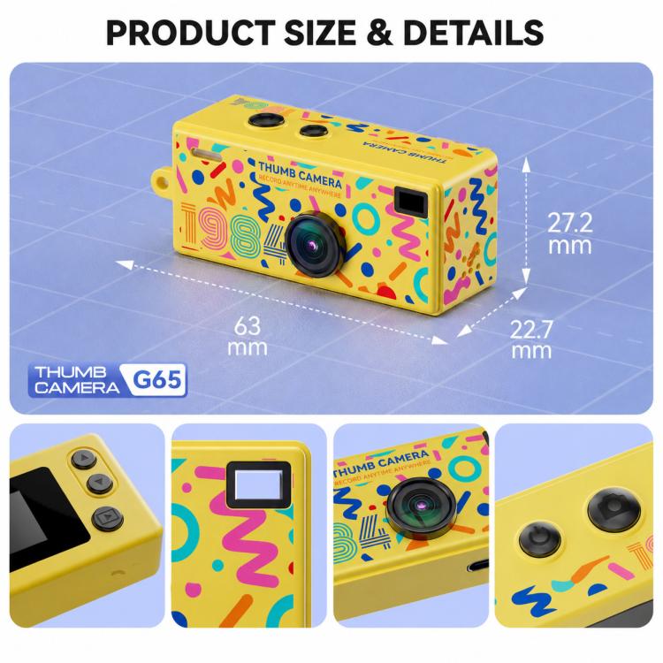 Mini videocamera portatile a pollice con risoluzione 1080P e funzione di registrazione, ideale per cartoni animati.