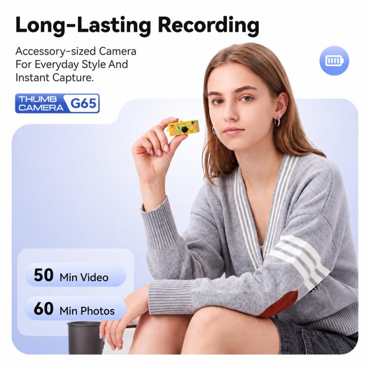 Mini videocamera portatile a pollice con risoluzione 1080P e funzione di registrazione, ideale per cartoni animati.