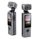Videocamera sportiva portatile da esterno con schermo IPS da 1,9 pollici e risoluzione 2K per vlog d'azione e riprese in esterni.