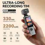 Videocamera sportiva portatile da esterno con schermo IPS da 1,9 pollici e risoluzione 2K per vlog d'azione e riprese in esterni.