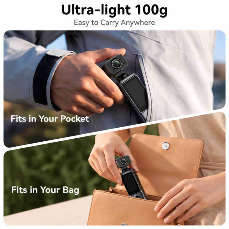 Videocamera sportiva portatile da esterno con schermo IPS da 1,9 pollici e risoluzione 2K per vlog d'azione e riprese in esterni.