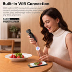 Videocamera sportiva portatile da esterno con schermo IPS da 1,9 pollici e risoluzione 2K per vlog d'azione e riprese in esterni.