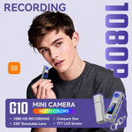 Mini fotocamera G10 con obiettivo girevole per esterni, risoluzione HD 1080P.