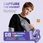 Mini fotocamera G10 con obiettivo girevole per esterni, risoluzione HD 1080P.