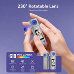 Mini fotocamera G10 con obiettivo girevole per esterni, risoluzione HD 1080P.