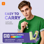 Mini fotocamera G10 con obiettivo girevole per esterni, risoluzione HD 1080P.