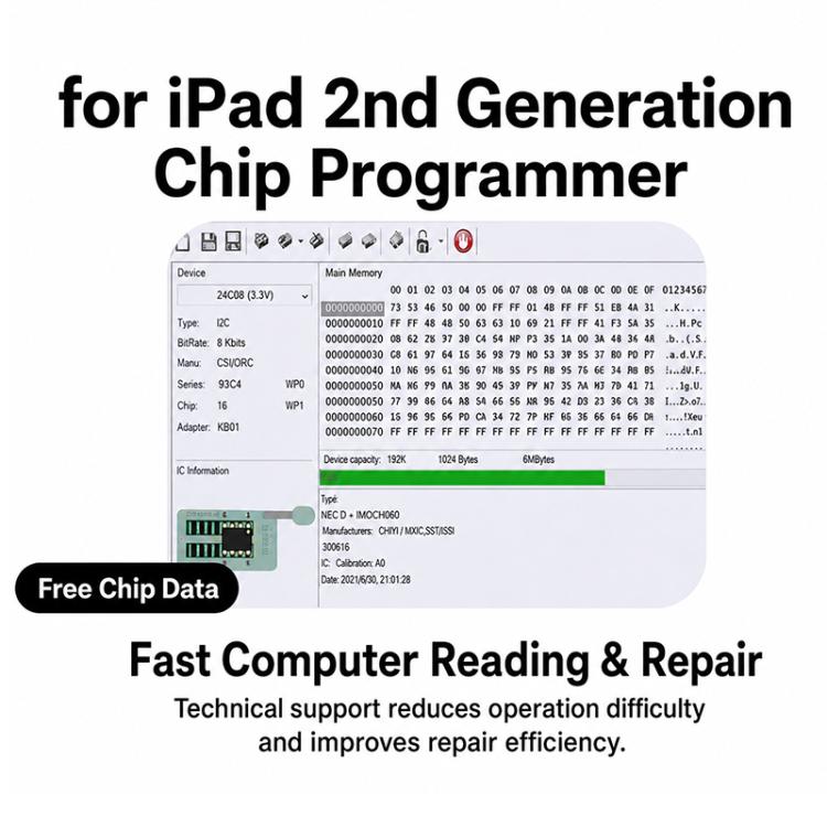 Programmatore di chip di ricarica per iPad di seconda generazione WYLIE