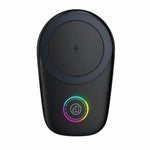 Supporto per auto con caricabatterie wireless magnetico da 15 W, girevole tramite touch screen, con raffreddamento integrato e luce RGB., T15