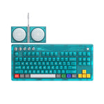 Tastiera meccanica 8BitDo Retro87 con illuminazione RGB retrò, verde trasparente e tasti grandi., Aqua Blue Keyboard