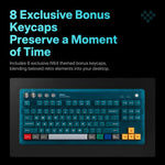 Tastiera meccanica 8BitDo Retro87 con illuminazione RGB retrò, verde trasparente e tasti grandi., Aqua Blue Keyboard