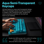 Tastiera meccanica 8BitDo Retro87 con illuminazione RGB retrò, verde trasparente e tasti grandi., Aqua Blue Keyboard