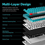 Tastiera meccanica 8BitDo Retro87 con illuminazione RGB retrò, verde trasparente e tasti grandi., Aqua Blue Keyboard