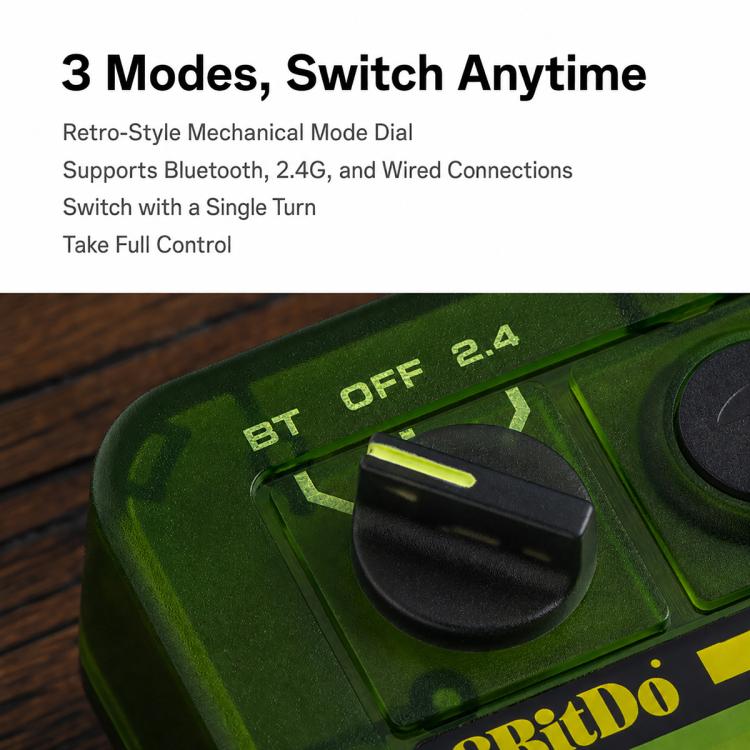 8BitDo Retro18 2 in 1 Tastierino numerico meccanico e contatore trimodale per PC, Clear Green
