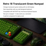 8BitDo Retro18 2 in 1 Tastierino numerico meccanico e contatore trimodale per PC, Clear Green