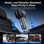 Caricabatterie da auto Toocki da 120 W in lega di zinco con 4 porte: 1 USB-A, 3 USB-C e luce ambientale., TQ-CC47B