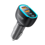 Caricabatterie da auto Toocki da 90 W a 4 porte in lega di zinco, con 2 porte USB-A e 2 porte USB-C e luce ambientale., TQ-CC47