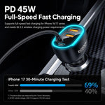 Caricabatterie da auto Toocki da 90 W a 4 porte in lega di zinco, con 2 porte USB-A e 2 porte USB-C e luce ambientale., TQ-CC47
