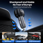 Caricabatterie da auto Toocki da 90 W a 4 porte in lega di zinco, con 2 porte USB-A e 2 porte USB-C e luce ambientale., TQ-CC47