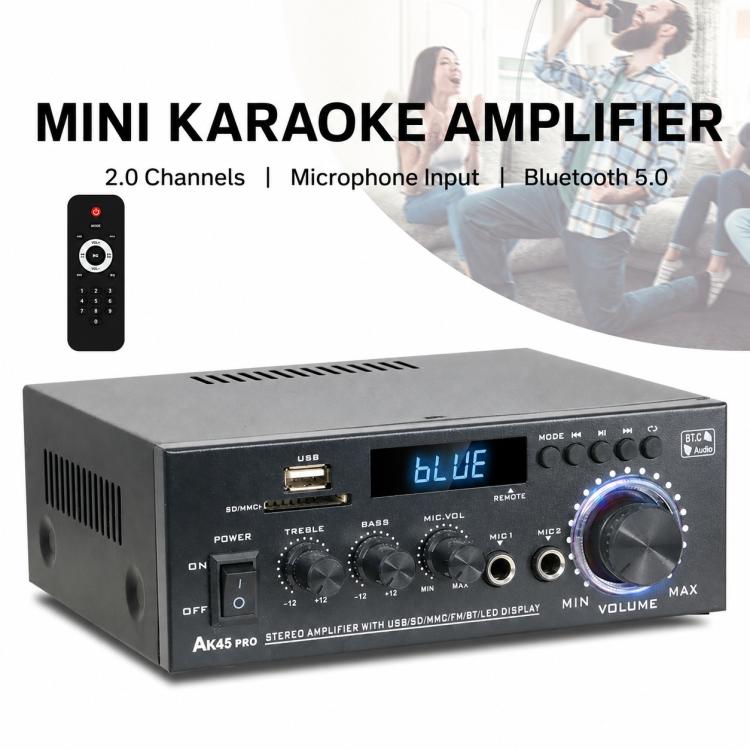 AK45 Pro Amplificatore audio digitale Bluetooth stereo ad alta potenza a 2 canali, EU Plug, UK Plug