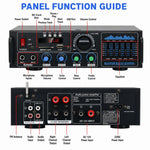 AV-016 Amplificatore Bluetooth ad alta potenza con display, EU Plug, US Plug, UK Plug